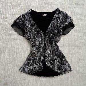 vintage layered lace cardi top
